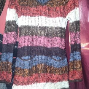 Hot & Delicious Colorful Striped Knit Sweater